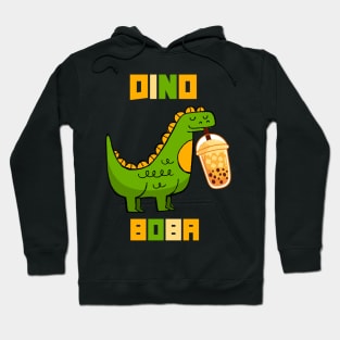 Cute Dino Drinking Boba Tea Milk Bubble Hoodie